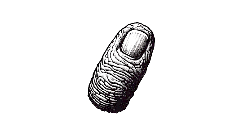 Eine Illustration eines abgetrennten Fingers.